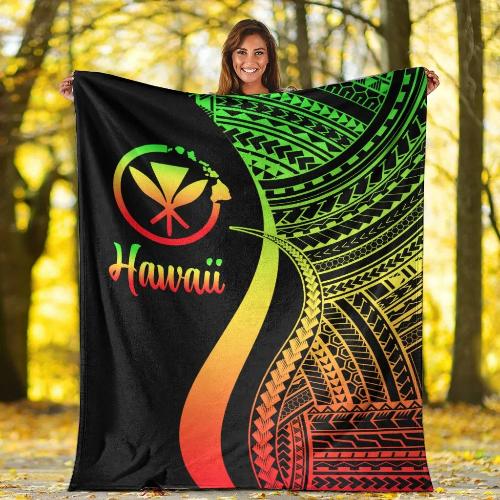 Hawaii Premium Blanket - Reggae Polynesian Tentacle Tribal Pattern