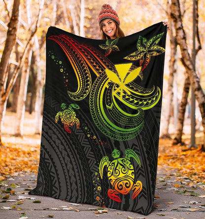 Hawaii Premium Blanket - Reggae Turtle