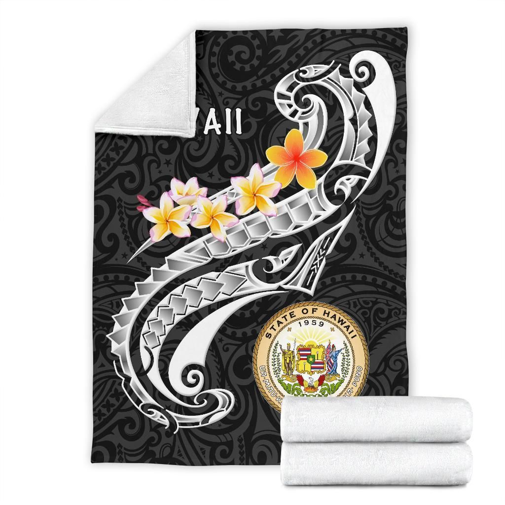Hawaii Premium Blanket - Seal Polynesian Patterns Plumeria
