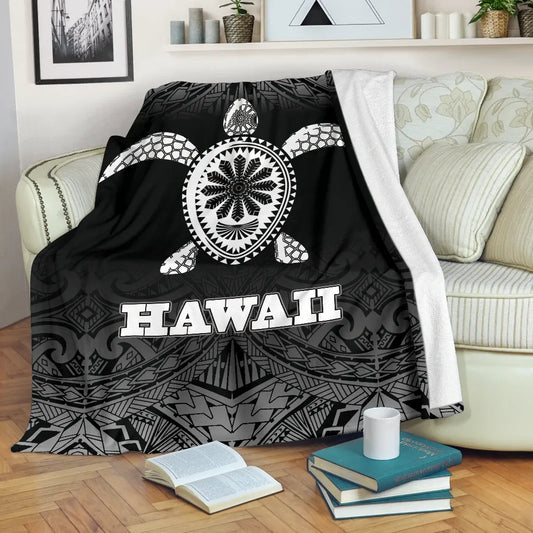 Hawaii Premium Blanket - Turtle Black Fog Style