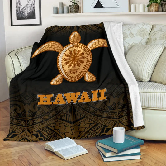 Hawaii Premium Blanket - Turtle Gold Fog Style