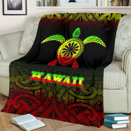 Hawaii Premium Blanket - Turtle Reggae Fog Style