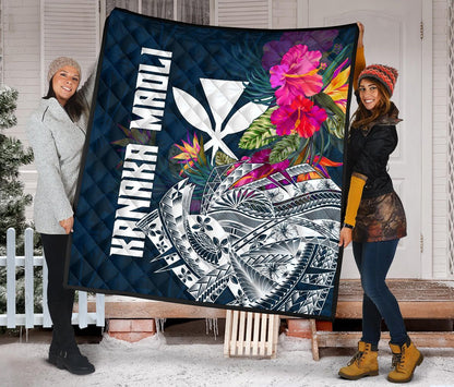 Hawaii Premium Quilt - Polynesian Hibiscus with Summer Vibes