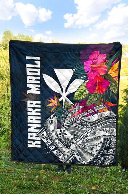 Hawaii Premium Quilt - Polynesian Hibiscus with Summer Vibes