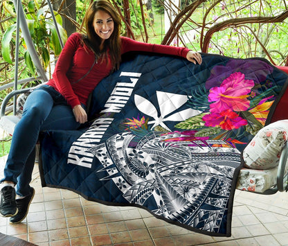 Hawaii Premium Quilt - Polynesian Hibiscus with Summer Vibes