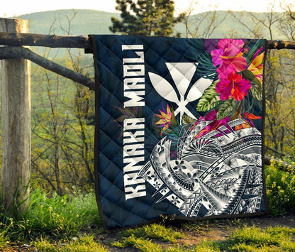 Hawaii Premium Quilt - Polynesian Hibiscus with Summer Vibes