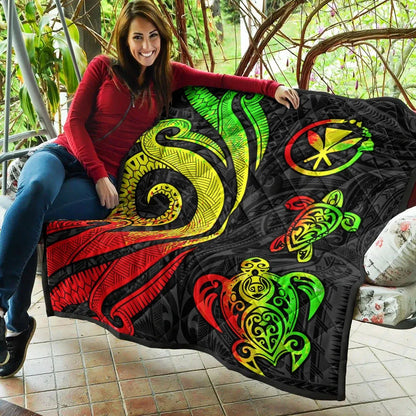 Hawaii Premium Quilt - Reggae Tentacle Turtle