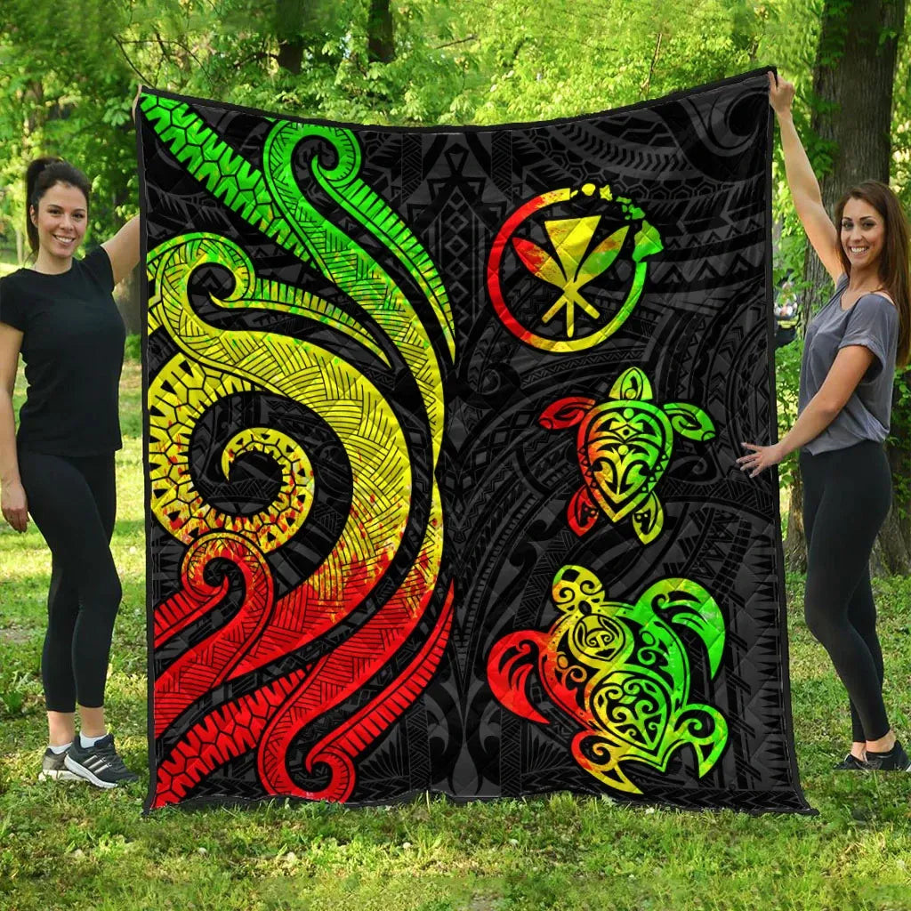 Hawaii Premium Quilt - Reggae Tentacle Turtle