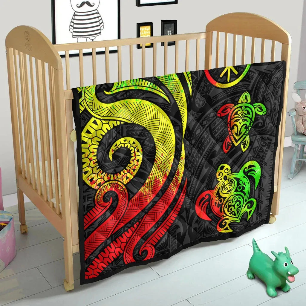 Hawaii Premium Quilt - Reggae Tentacle Turtle