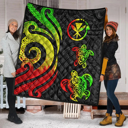 Hawaii Premium Quilt - Reggae Tentacle Turtle