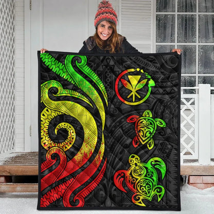 Hawaii Premium Quilt - Reggae Tentacle Turtle