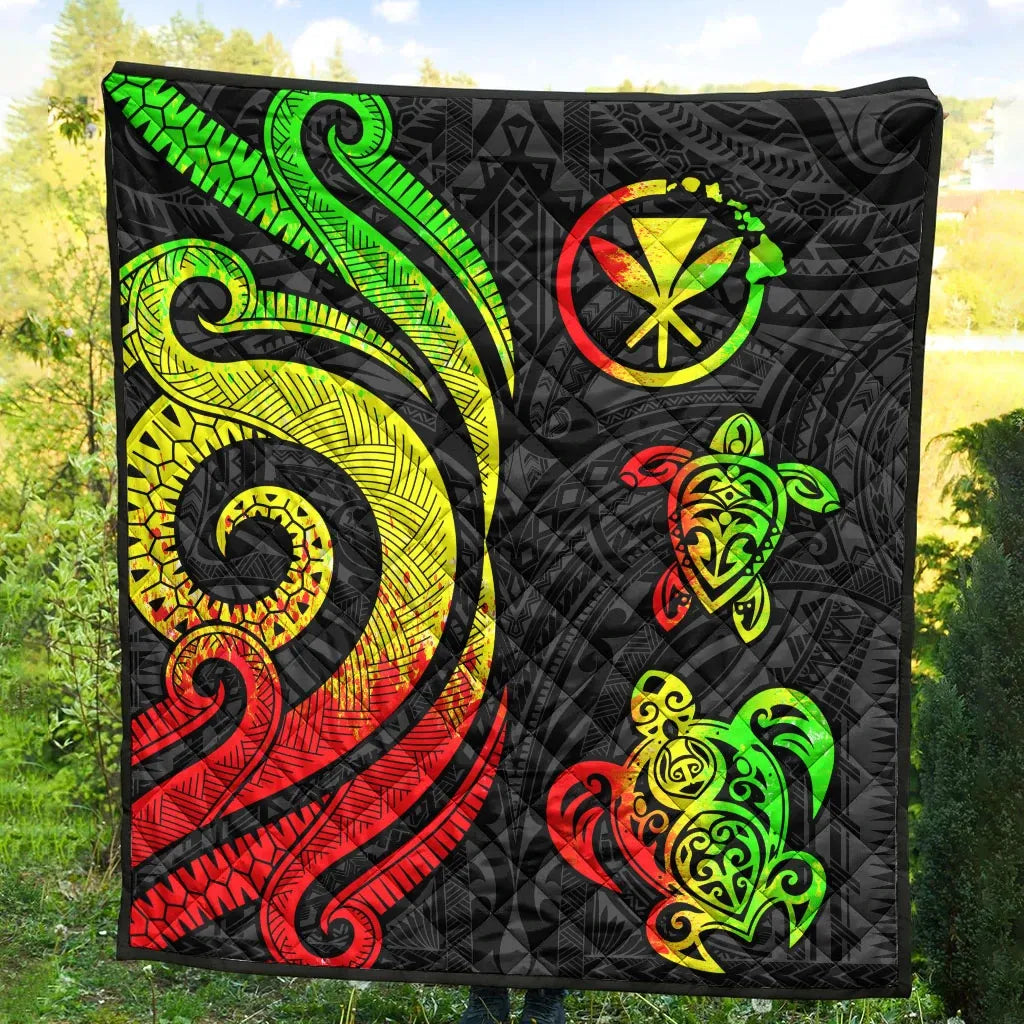 Hawaii Premium Quilt - Reggae Tentacle Turtle
