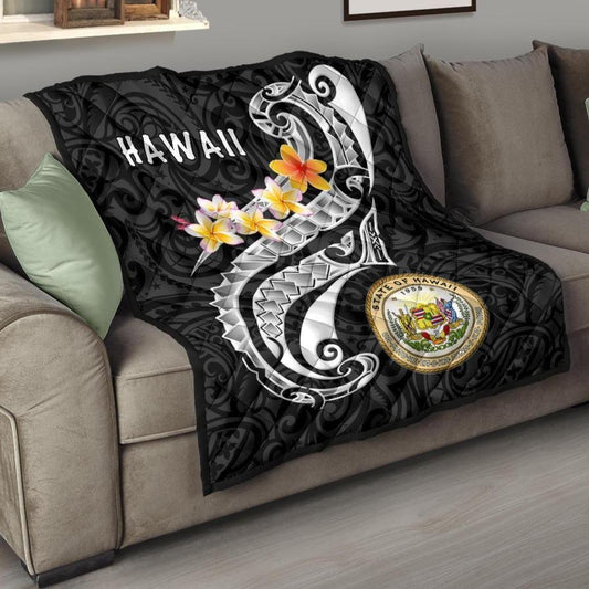 Hawaii Premium Quilt - Seal Polynesian Patterns Plumeria