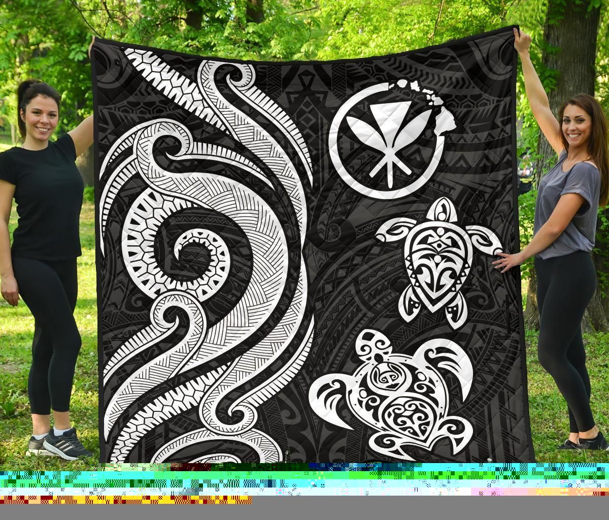 Hawaii Premium Quilt - White Tentacle Turtle