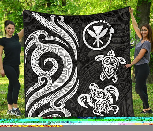Hawaii Premium Quilt - White Tentacle Turtle
