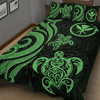 Hawaii Quilt Bed Set - Green Tentacle Turtle
