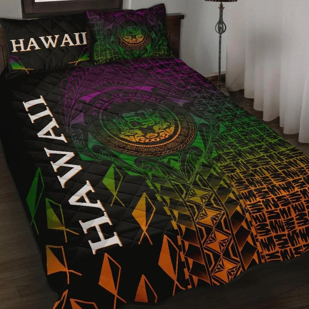 Hawaii Quilt Bed Set - Hawaii Seal Rocket Style