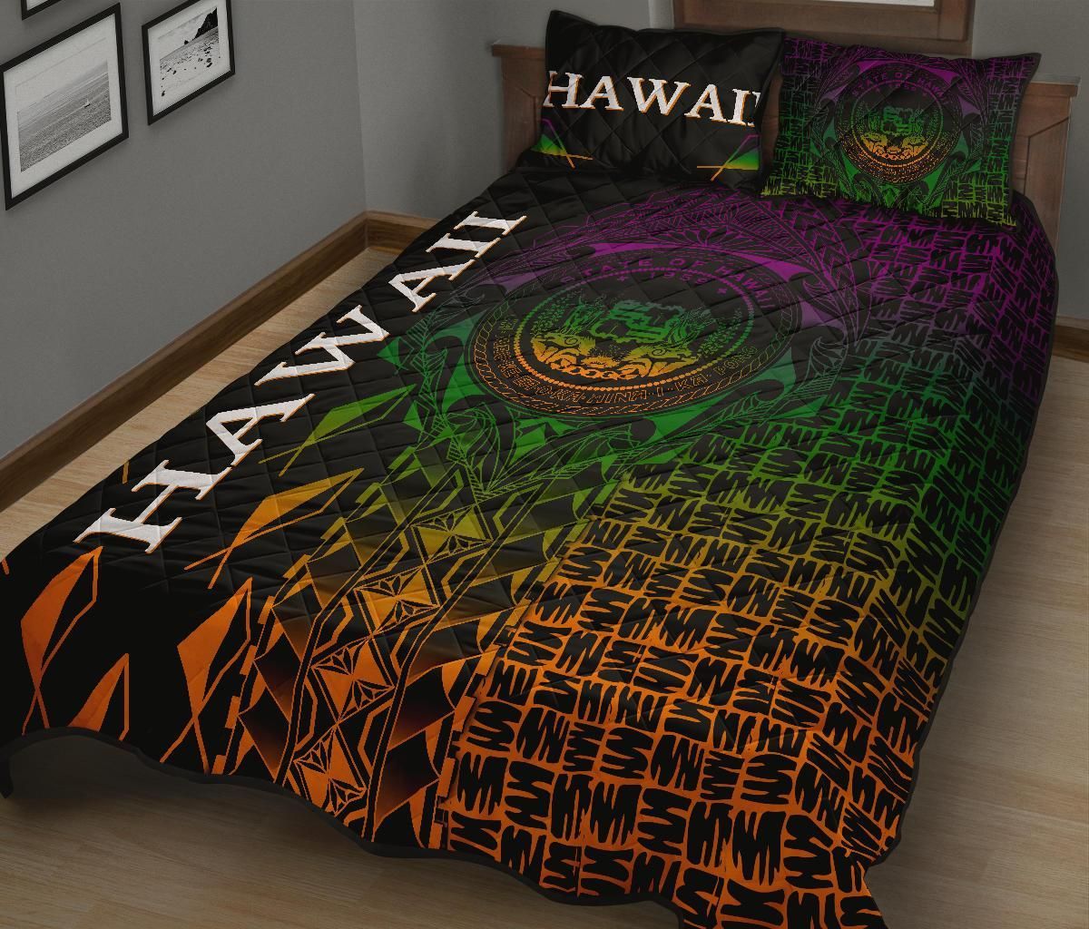 Hawaii Quilt Bed Set - Hawaii Seal Rocket Style