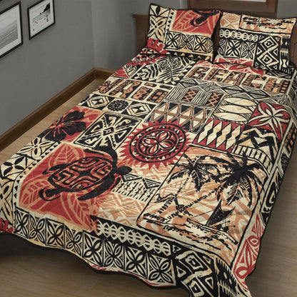 Hawaii Quilt Bed Set - Hawaiian Style Tribal Fabric Patchwork