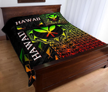 Hawaii Quilt Bed Set - Kanaka Maoli Rocket Style (Reggae)