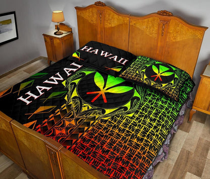 Hawaii Quilt Bed Set - Kanaka Maoli Rocket Style (Reggae)