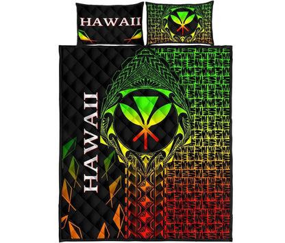 Hawaii Quilt Bed Set - Kanaka Maoli Rocket Style (Reggae)