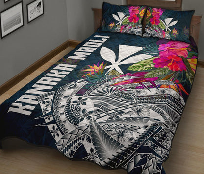 Hawaii Quilt Bed Set - Polynesian Hibiscus with Summer Vibes