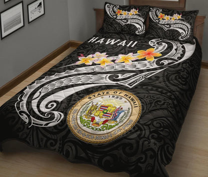 Hawaii Quilt Bed Set - Seal Polynesian Patterns Plumeria