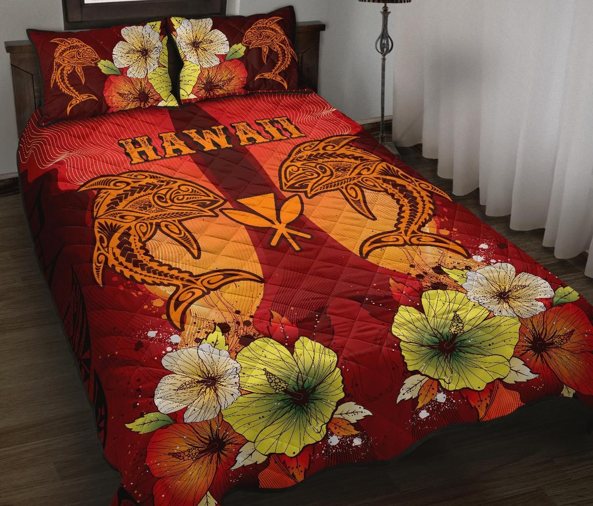 Hawaii Quilt Bed Sets - Tribal Tuna Fish