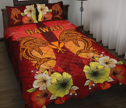 Hawaii Quilt Bed Sets - Tribal Tuna Fish