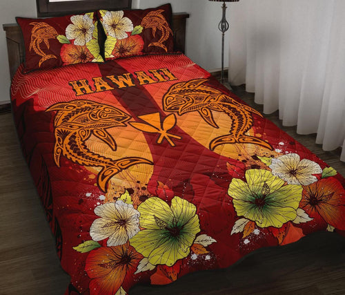 Hawaii Quilt Bed Sets - Tribal Tuna Fish