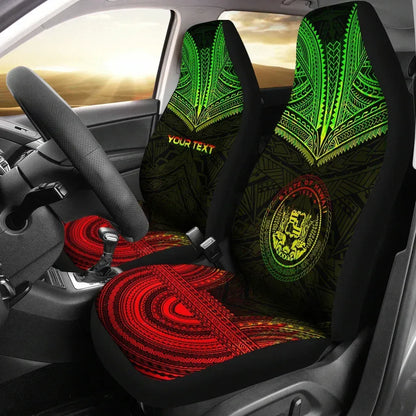 Hawaii Custom Personalised Car Seat Cover - Hawaii Seal Polynesian Chief Tattoo Reggae Version