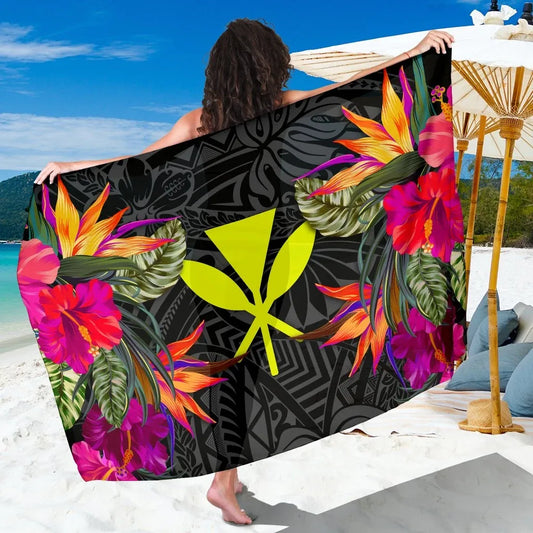 Hawaii Sarong - Polynesian Hibiscus Pattern