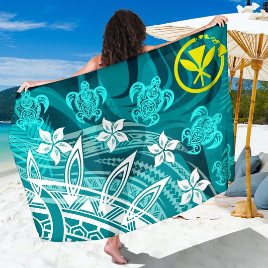 Hawaii Sarong - Turtle Around Flower