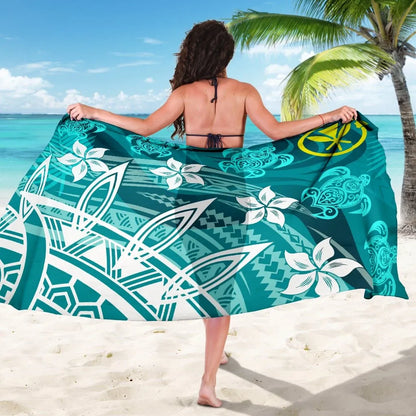 Hawaii Sarong - Turtle Around Flower