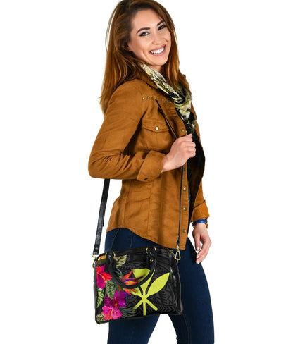 Hawaii Shoulder Handbag - Hibiscus Polynesian Pattern