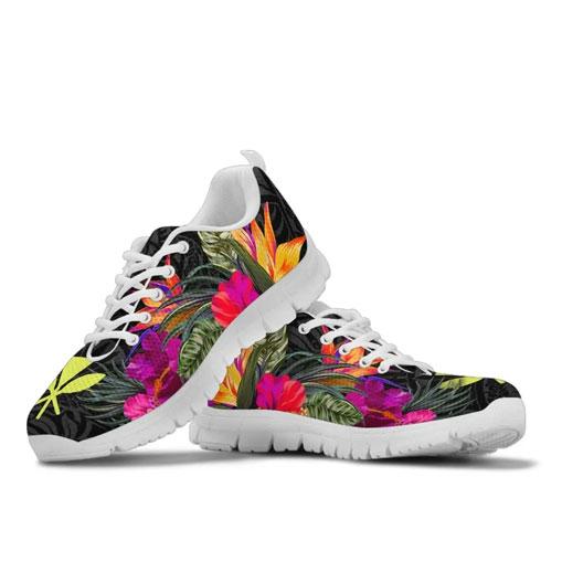 Hawaii Sneakers - Hibiscus Polynesian Pattern