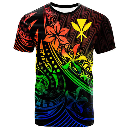 Hawaii T-Shirt - The Flow Of The Ocean Rainbow Color