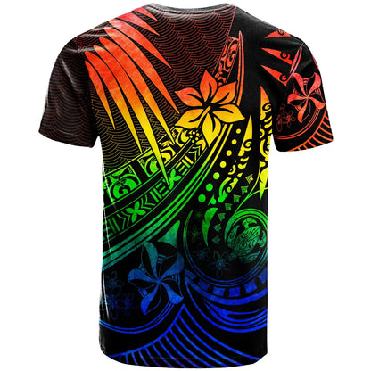 Hawaii T-Shirt - The Flow Of The Ocean Rainbow Color