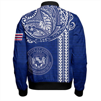 Hawaii Bomber Jacket State of Hawaii Polynesian Tribal Classic Style