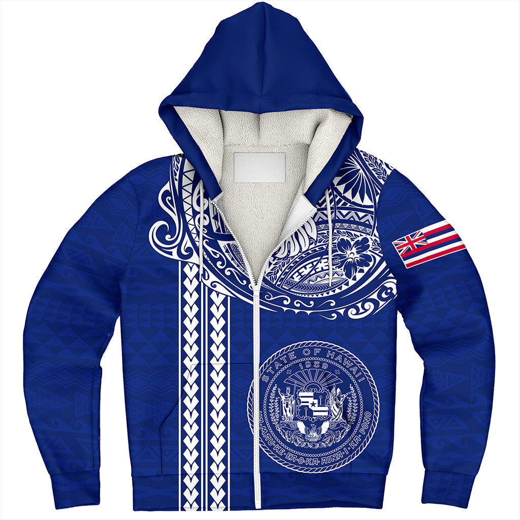 Hawaii Sherpa Hoodie State of Hawaii Polynesian Tribal Classic Style