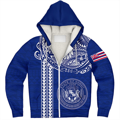 Hawaii Sherpa Hoodie State of Hawaii Polynesian Tribal Classic Style