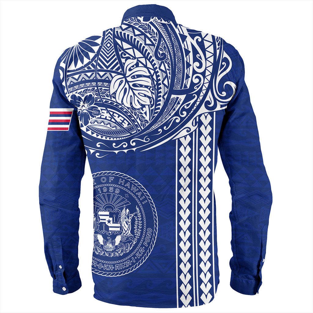 Hawaii Long Sleeve Shirt State of Hawaii Polynesian Tribal Classic Style