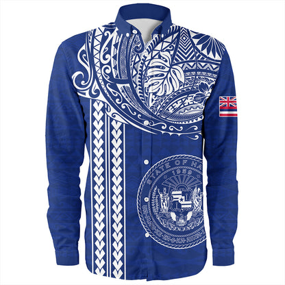 Hawaii Long Sleeve Shirt State of Hawaii Polynesian Tribal Classic Style