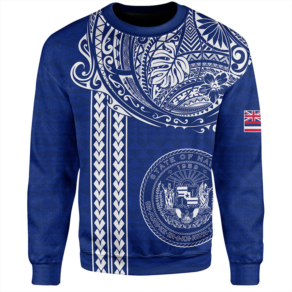 Hawaii Sweatshirt State of Hawaii Polynesian Tribal Classic Style