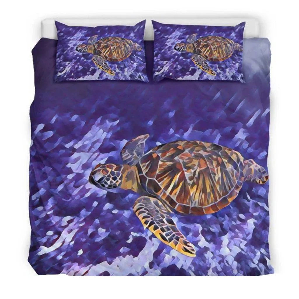 Hawaiian Duvet Cover Set - Hawaii Sea Turtle 02
