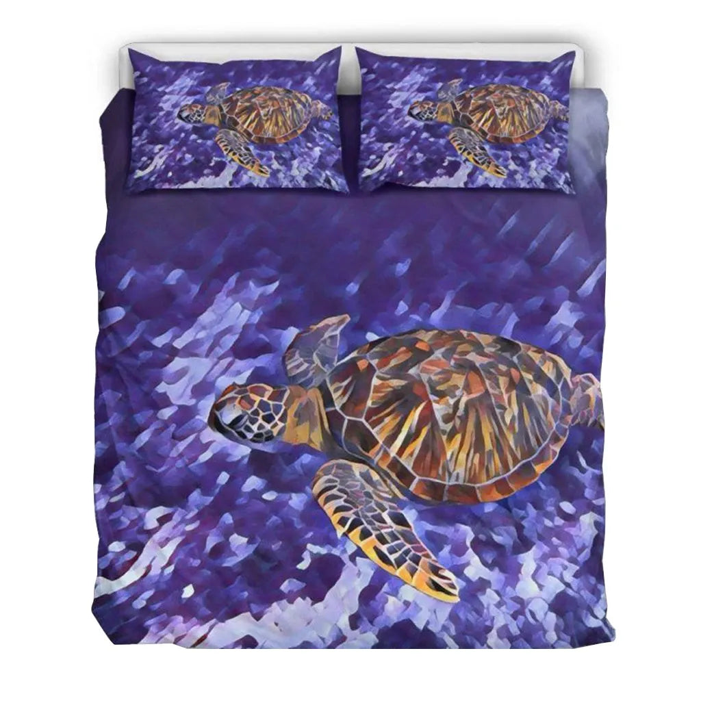 Hawaiian Duvet Cover Set - Hawaii Sea Turtle 02