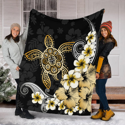 Hawaii Premium Blanket Hawaii Turtle Gold Tropical