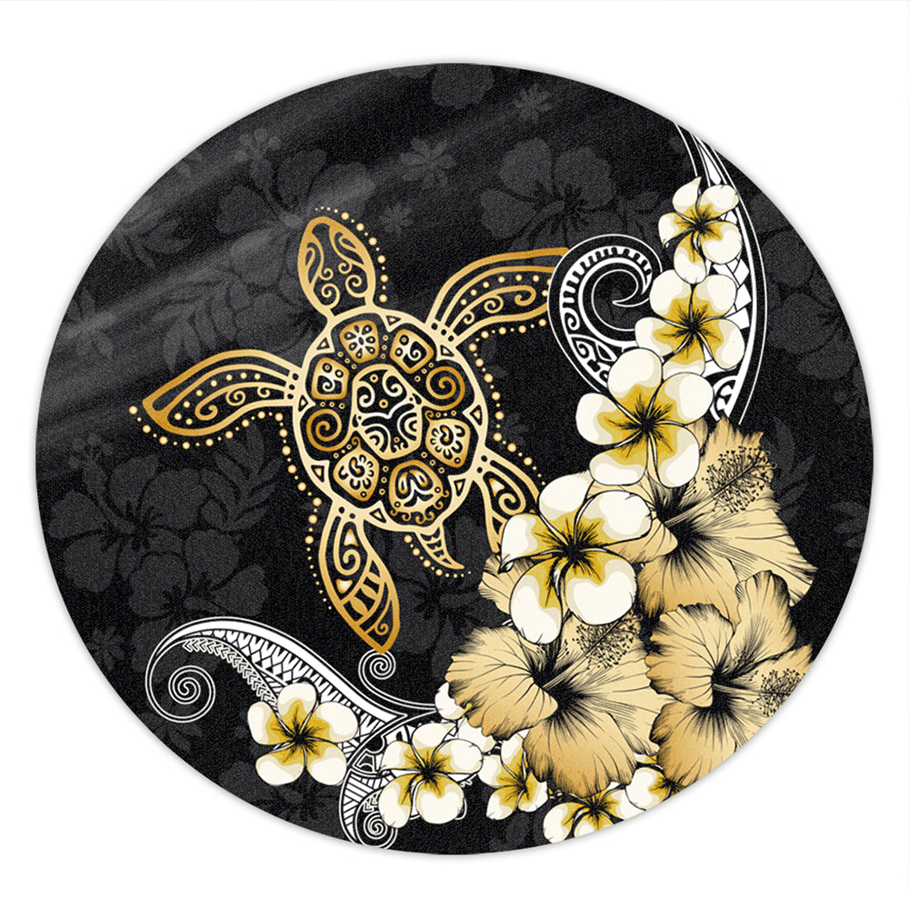 Hawaii Round Rug Hawaii Turtle Gold Tropical