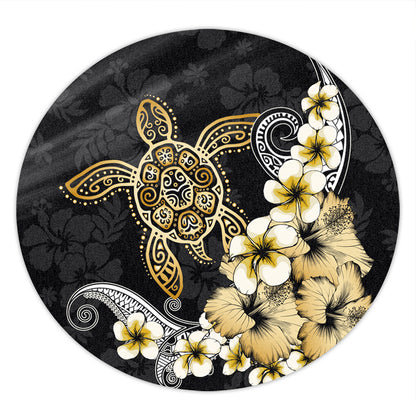 Hawaii Round Rug Hawaii Turtle Gold Tropical